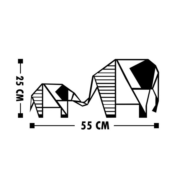 Elephant fekete fali dekoráció - Wallity-image-3