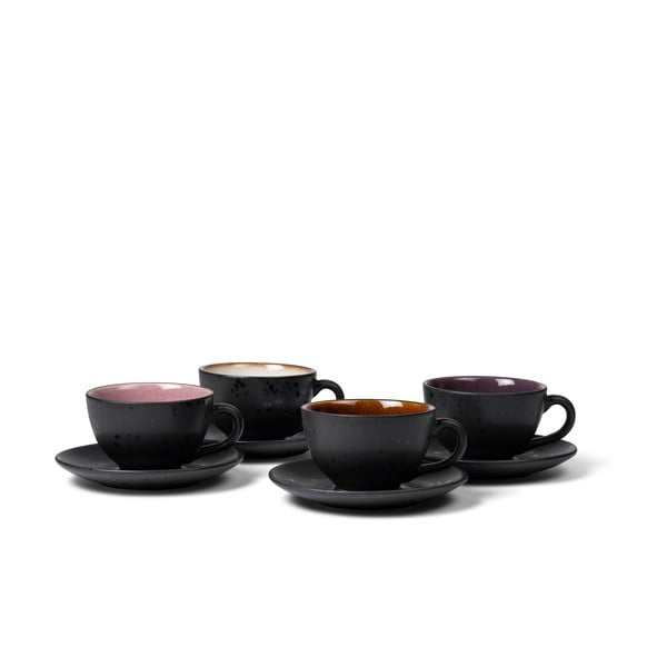 Fekete agyagkerámia csésze szett 4 db-os 240 ml Black/Mix – Bitz