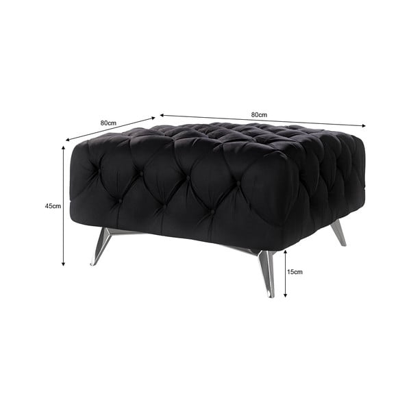 Fekete bársony lábtartó Chelsea – Ropez-image-3