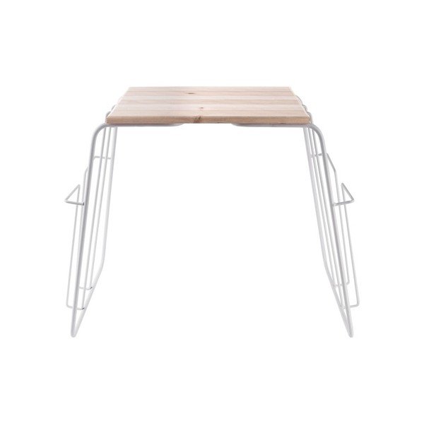 Wired fehér sarokasztal, újságtartóval - Leitmotiv-image-1