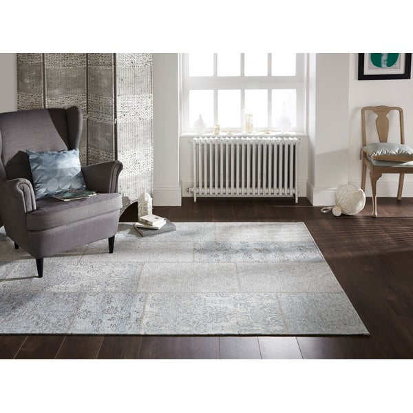 Patchwork Chenille Duck Egg kékesszürke szőnyeg, 120 x 170 cm - Flair Rugs-image-3