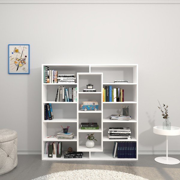 Dalia fehér fa könyvespolc, szélesség 130 cm-image-1