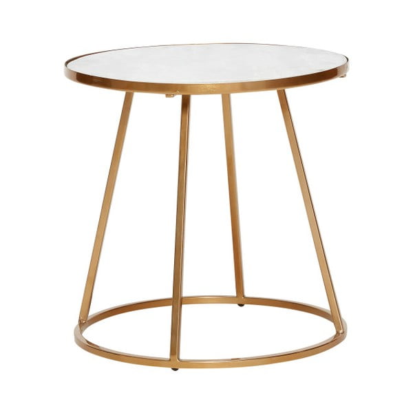 Dana kisasztal fehér márvány asztallappal és aranyszínű lábakkal - Hübsch