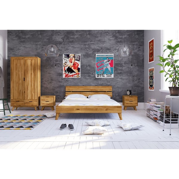 Tölgyfa franciaágy 160x200 cm Greg 2 - The Beds-image-1