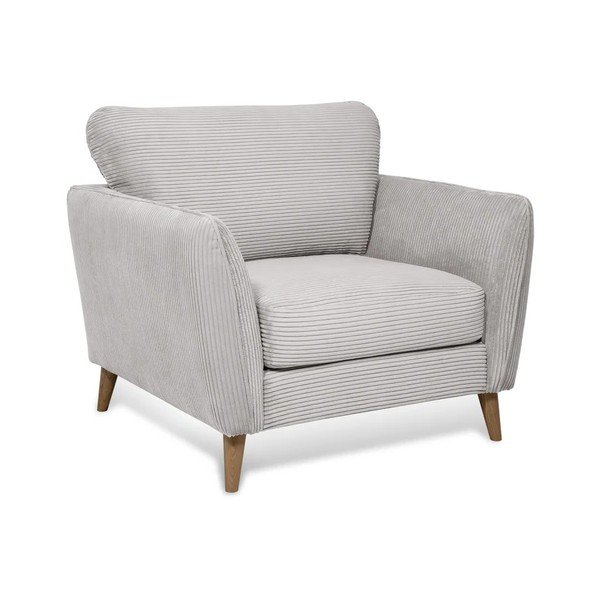 Világosszürke kordbársony fotel Paris – Scandic