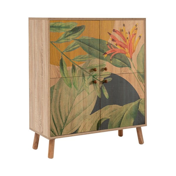 Natúr színű szekrény tölgyfa dekorral 95x111 cm Multilux – Kalune Design-image-2