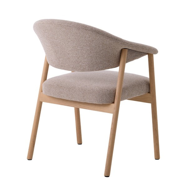Bézs tölgyfa karfás étkezőfotel szett 2 db-os Elk – Unique Furniture-image-3