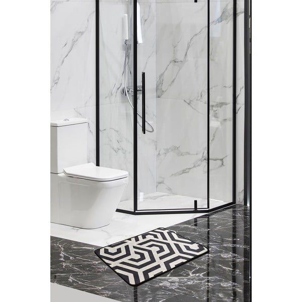 Fehér-fekete fürdőszobai kilépő 60x40 cm Line - Foutastic-image-1