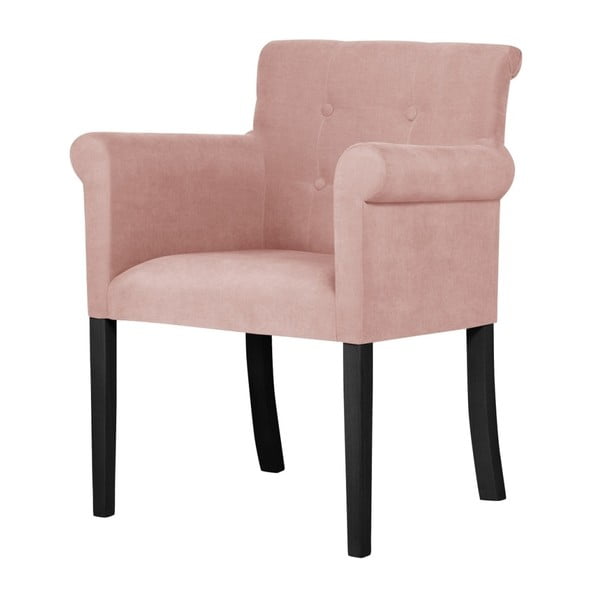 Flacon rózsaszín bükkfa szék fekete lábakkal - Ted Lapidus Maison