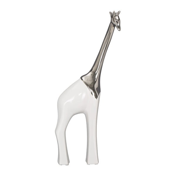 Giraffa fehér kerámia dekorációs szobrocska, magassága 45 cm - Mauro Ferretti