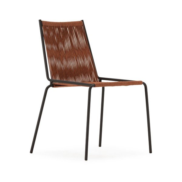 Terrakotta színű fém rakásolható étkezőszék szett 2 db-os Emily – Marckeric