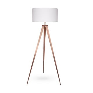 Kiki állólámpa rézszínű fém lábakkal és fehér lámpaernyővel - Bonami Essentials