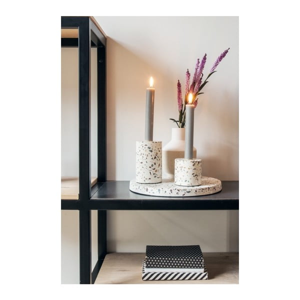 Terrazzo Trois kézzel készített gyertyatartó, magasság 12,5 cm - PT LIVING-image-4