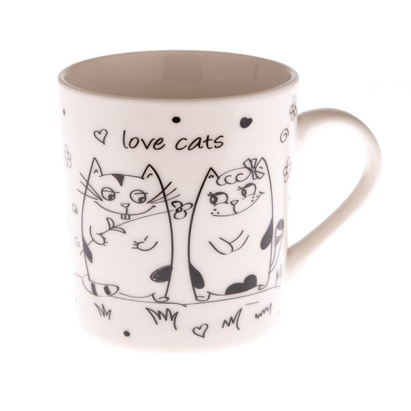 Love Cats cicás porcelán bögre, 280 ml - Dakls