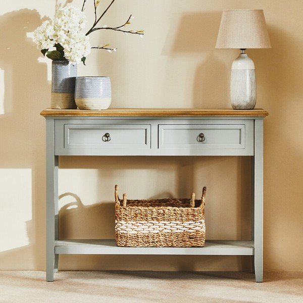 Szürke paulownia konzolasztal 34,5x99 cm Henley – Premier Housewares-image-4