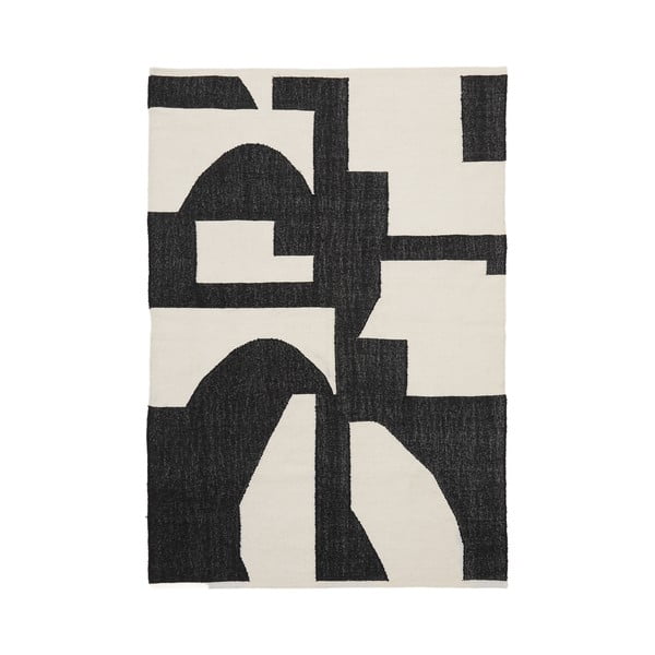Fekete-krémszínű kétoldalas kézi szövésű juta keverék szőnyeg 160x230 cm Sotty – Kave Home