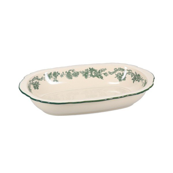 Zöld-elefántcsont színű szervírozó porcelán tányér Cyril – S|P Collection