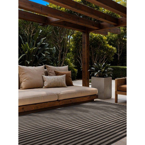 Fekete-krémszínű kültéri-beltéri szőnyeg 120x170 cm Haringey Linley – Ted Baker-image-1