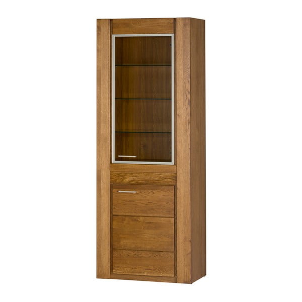 Velvet kétajtós tölgyfa szekrény, jobbra nyiló ajtókkal (üveg és fa) - Szynaka Meble