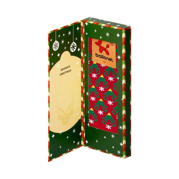 Season's Greetings Socks Card with Caribou zokni ajándékcsomagolásban, méret 36 - 40 - Ballonet Socks-image-3