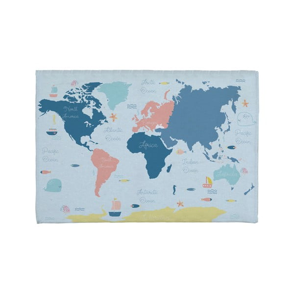 Worldmap pamutkeverék fürdőszobai kilépő, 40 x 60 cm - Really Nice Things
