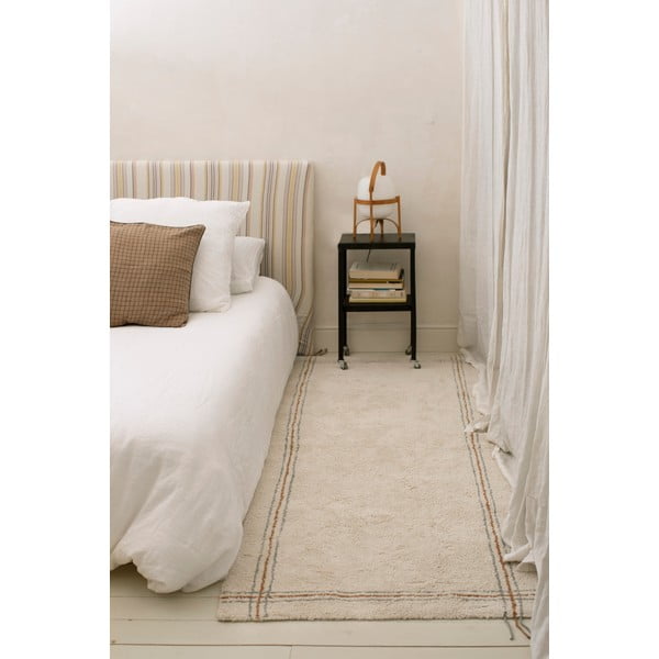 Krémszínű mosható kézi szövésű pamut futószőnyeg 80x230 cm Cuisine Natural – Lorena Canals-image-1