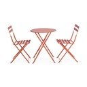 Terrakotta színű acél kétszemélyes kerti étkezőgarnitúra Austin – Bizzotto