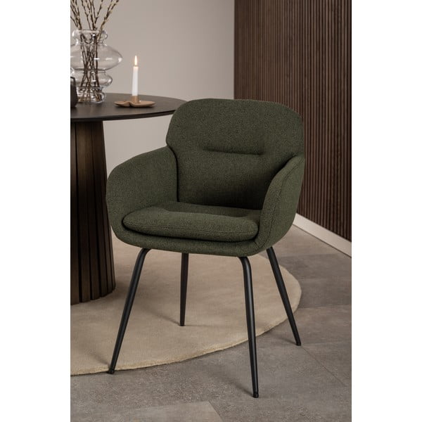 Khaki kárpitozott karfás étkezőfotel Dora – Actona-image-1