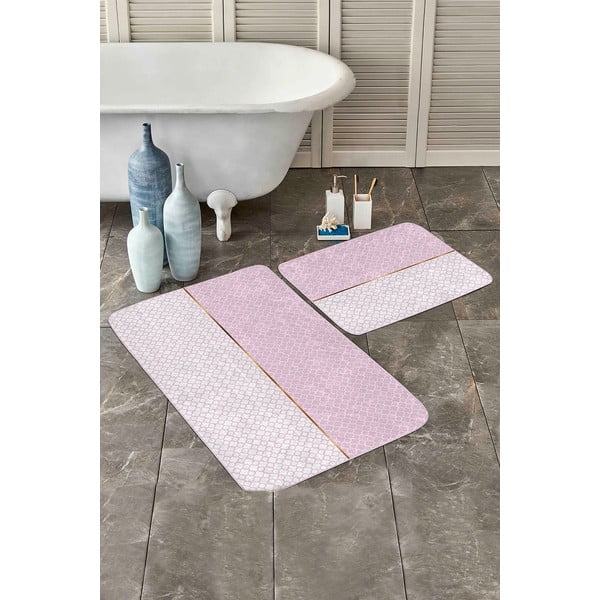 Rózsaszín fürdőszobai kilépő szett 2 db-os 60x100 cm – Mila Home-image-3