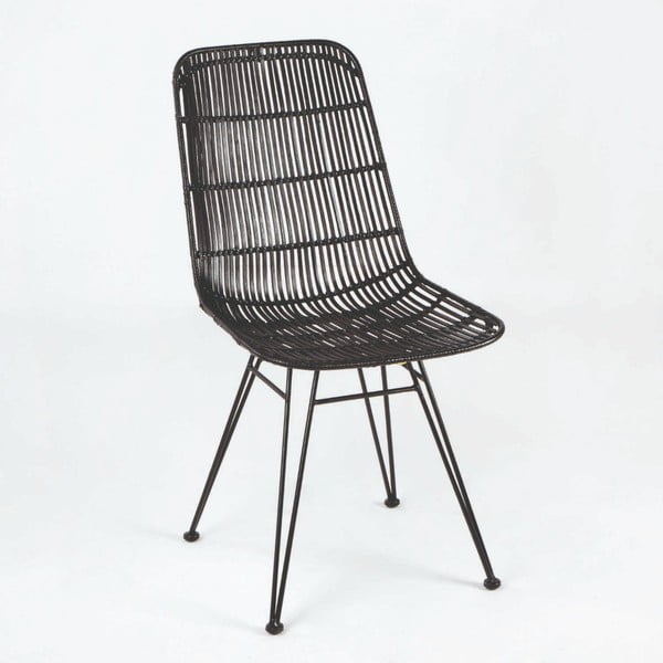 Fekete fonott szék, magasság 88 cm - Thai Natura