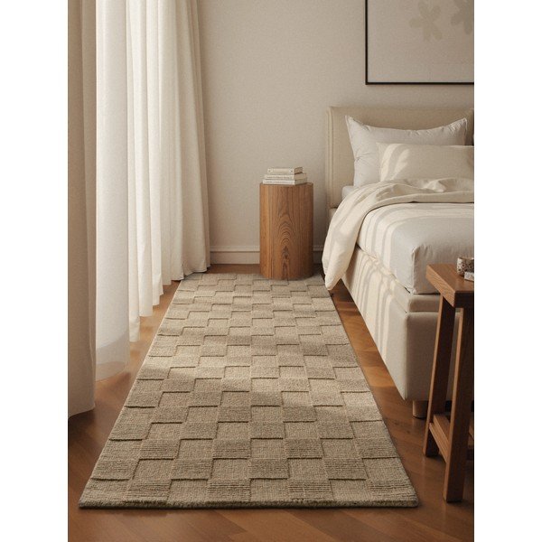Barna kézi szövésű gyapjú futószőnyeg 80x200 cm Scala – Villeroy&Boch-image-1