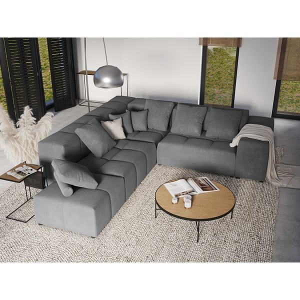 Szürke bársony párna moduláris kanapéhoz Rome Velvet - Cosmopolitan Design-image-4