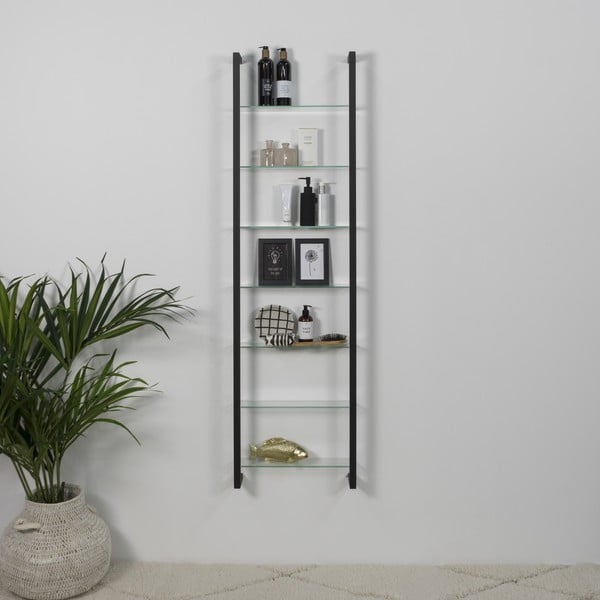 Fekete többszintes fém fali polc 46 cm Cubic – Spinder Design-image-1