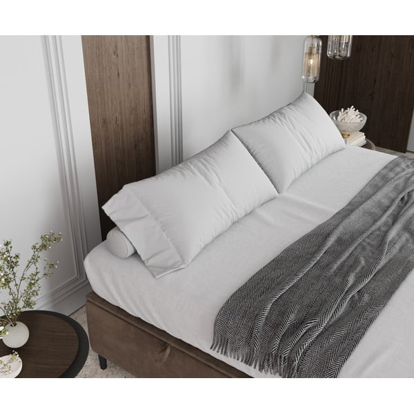 Bézs kárpitozott ágyneműtartós franciaágy 160x200 cm Tate – Maison de Rêve-image-4