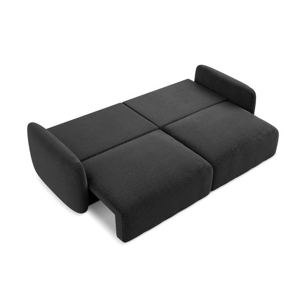 Fekete kinyitható-tárolóhelyes kanapé 238 cm Kalena – Makamii-image-4