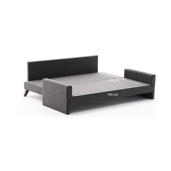 Antracitszürke kinyitható kanapé 208 cm Bella – Balcab Home-image-3