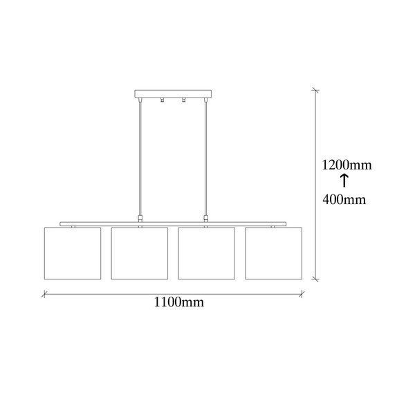 Fekete függőlámpa textil búrával Baston – Opviq lights-image-2