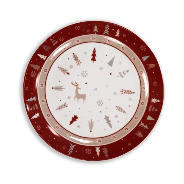 Fiocco porcelán tányér karácsonyi mintával, ⌀ 30,5 cm - Brandani