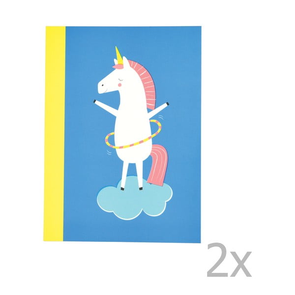 Magical Unicorn 2 db vonalas füzet egyszarvú mintával - Rex London