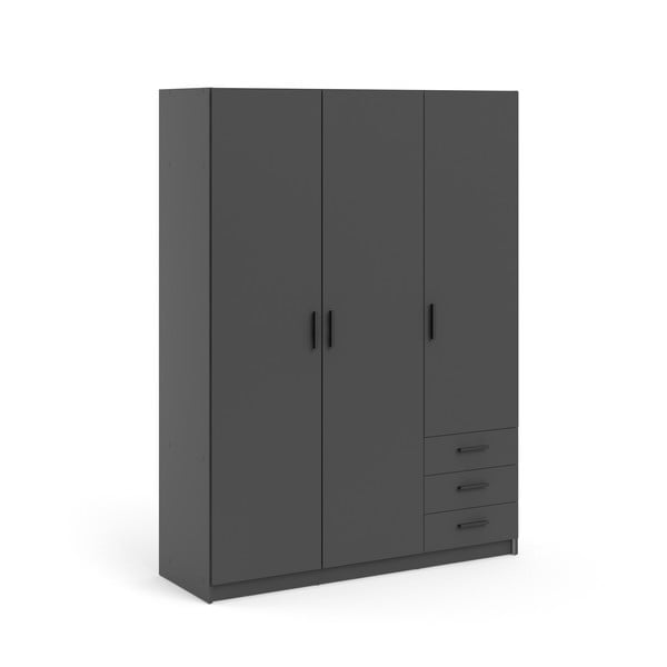 Sötétszürke ruhásszekrény 147x200 cm Sprint – Tvilum-image-3