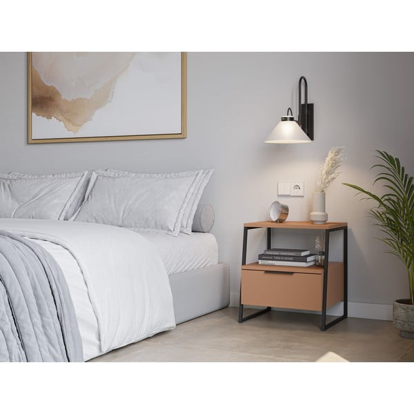 Téglavörös éjjeliszekrény Velia – Marckeric-image-1