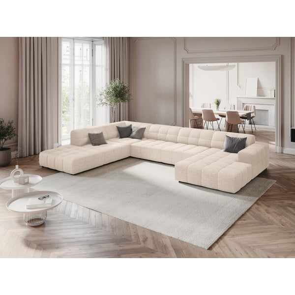 Krémszínű sarokkanapé (bal oldali-U alakú) Chicago – Cosmopolitan Design-image-1