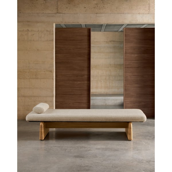 Bézs-natúr színű zsenília heverő (variálható sarok) Topaz – Kave Home-image-1