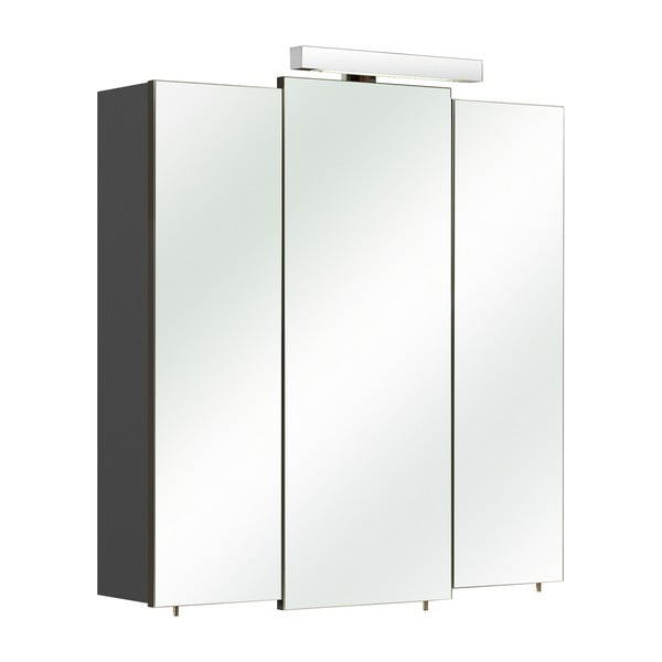 Sötétszürke függő fürdőszoba szekrény tükörrel 68x73 cm Set 311 - Pelipal