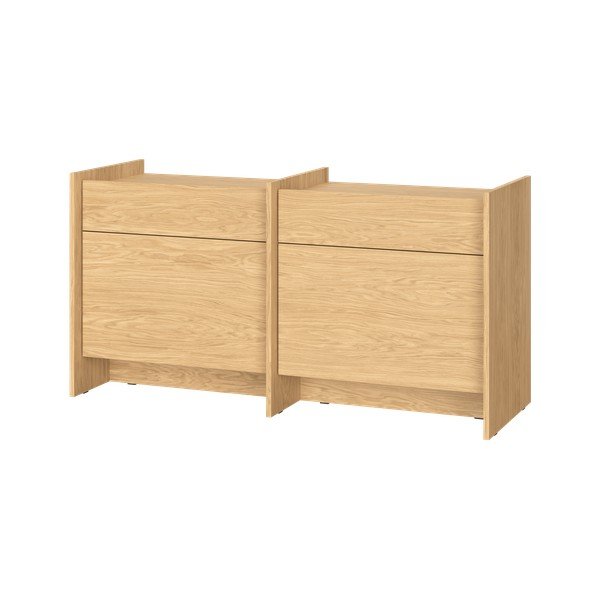 Natúr színű komód tölgyfa dekorral 146x76x51 cm Hido – noo.ma