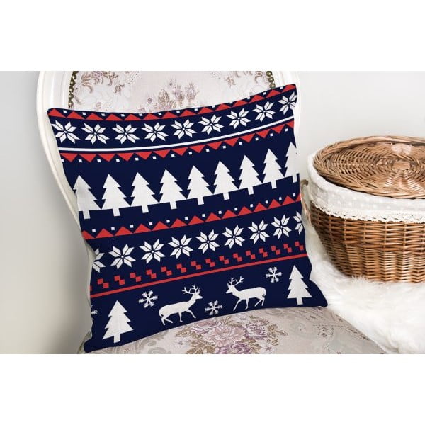 Karácsonyi mintás textil párnahuzat 43x43 cm – Mila Home-image-2