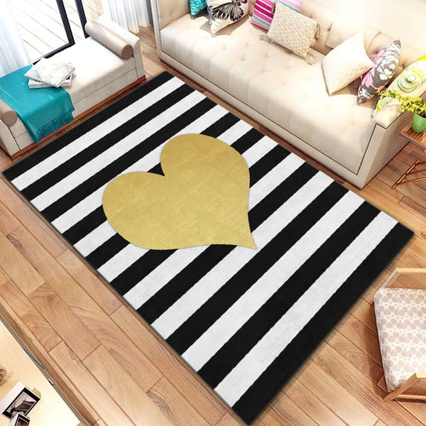 Digital Carpets Heart Amarillo szőnyeg, 100 x 140 cm - Homefesto