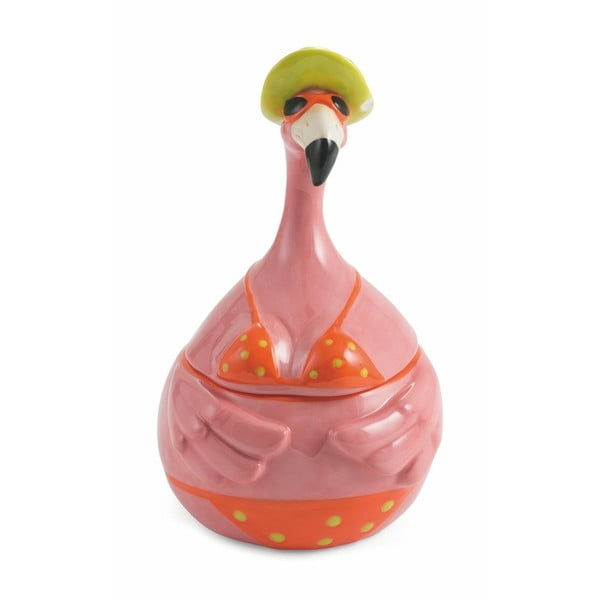 Flamingo dekoratív fedeles tároló - Villa d'Este