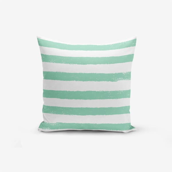 Su Green Striped Modern pamutkeverék párnahuzat, 45 x 45 cm - Minimalist Cushion Covers