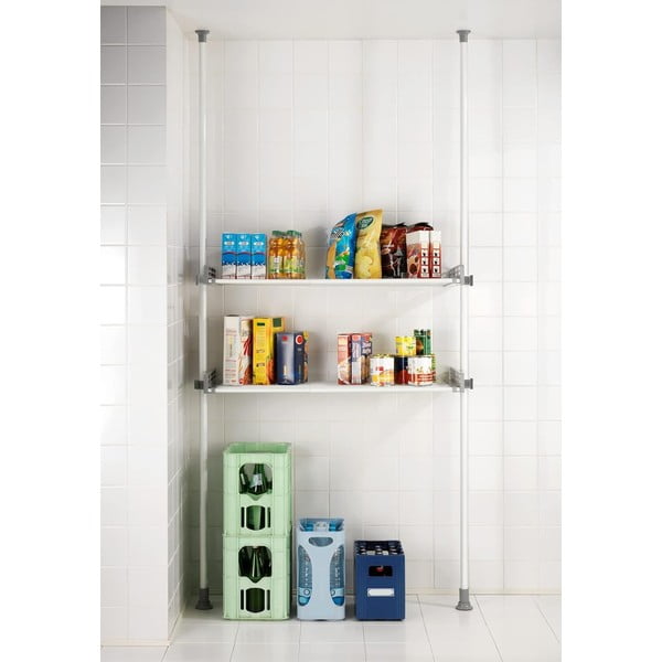 Fehér fém fürdőszobai polcos állvány 120x300 cm Herkules – Wenko-image-1